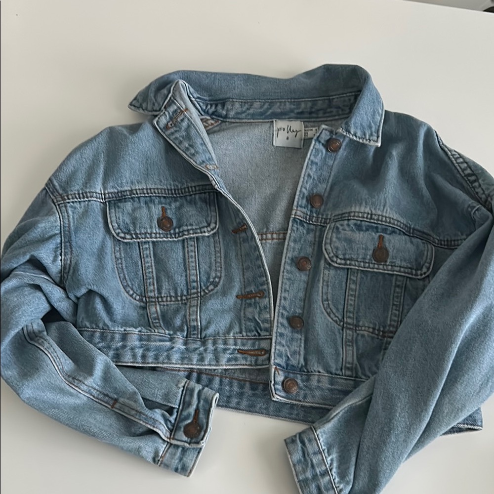 Blue Denim Cropped Jacket